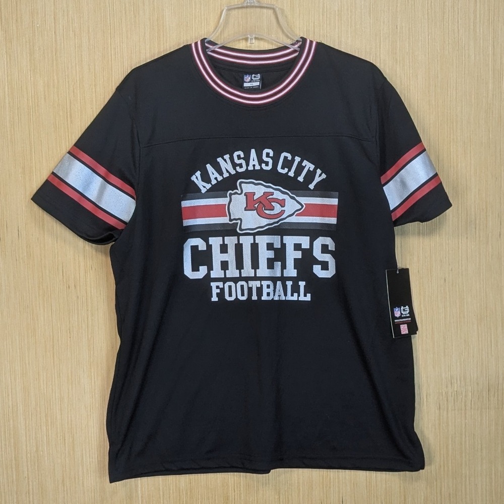 Kansas City Chiefs Football‎ Mens XL Black NFL Ultra Game Jersey Style Shirt NWT
